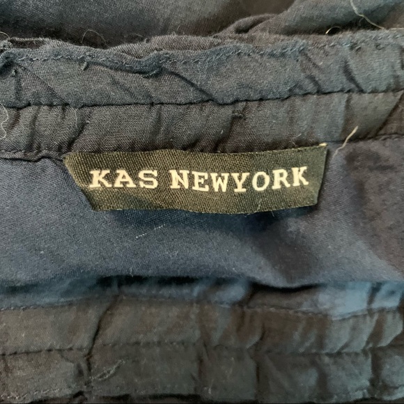 Kas New York Women’s Navy Blue One Shoulder Eyelet Ruffle Dress, Size Medium - Picture 10 of 12